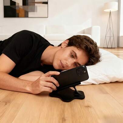 1 chiếc giá đỡ điện thoại cầm tay bền chắc, tiện dụng, thích hợp sử dụng trên giường, ghế sofa và các tư thế nằm thư giãn khác, một món quà nhỏ hữu ích lý tưởng dành cho bạn bè và người lớn tuổi.