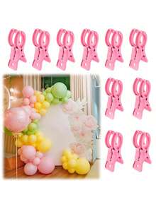 10pcs/5pcs/1pc Large Balloon Arch Clips - Heavy Duty 3.5 Inch Clear Plastic Spring Clips With Ergonomic Handles And Sturdy Bases, Suitable For Balloon Arch Kits, Birthday Decorations, Crafts, Woodworking, Photography Studios, Craft Supplies - Multicolor - View 4