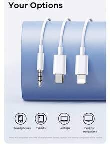 适用于 的有线耳机，Type-C 电子耳塞，3.5mm 圆形插头，USB-C 耳塞，音频耳机，立体声低音入耳式耳机，适用于电子通话和音乐，兼容 iPad/PC - 查看 4