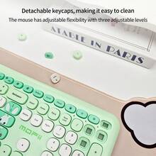 Mofii 666PRO 2.4G Wireless Keyboard And Mouse Set, Ergonomic Design, Plug And Play USB Connection, Fashionable And Cute Appearance, Silent And Comfortable. Batteries Not Included, Requires 1 AA Battery For Mouse And 1 AAA Battery For Keyboard Separately. - 查看 7