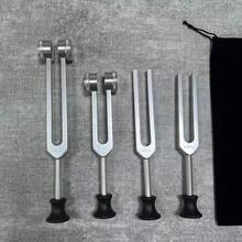 Professional Tuning Fork Set For Ear Candling - 128Hz, 512Hz, 432Hz, 256Hz 2-Piece Combination Set, Body-Weighted Forks For Yoga And Meditation - Frequency Devices - Silver - View 4