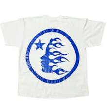HELLSTAR Men's Sport Star Logo Graphic Oversized T-Shirt, Casual Cotton Short Sleeve Tee - Trắng và xanh - Xem 2