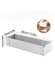 1pc Premium 304 Stainless Steel Tiramisu Baking Pan, Cheesecake Mold, For Making Perfect Mousse Cake, Detachable Clasp And Baffle, Essential Baking Tool For Kitchen - Silver - View 10