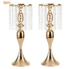 6 chiếc giá đỡ hoa pha lê cao 21,6 inch, dùng trang trí đường cưới, bình hoa pha lê và kim loại cho bàn tiệc cưới, phụ kiện trang trí đám cưới - vàng - Xem 7