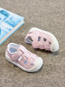 1 Pair Unisex New Breathable Flat Cute Open-Toe Sandals, Soft Non-Slip Infant Casual Toddler Shoes, Fashion Versatile Student Sports Sandals, Suitable For Summer - Pink - View 5
