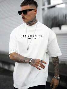 Camiseta gráfica con letras para hombre, estilo emo, años 2000 - Blanco - Ver 1