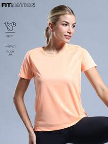 WOMEN'S FITNESS T-SHIRT IDEAL FOR SPORTS PRACTICES - Naranja - Ver 2
