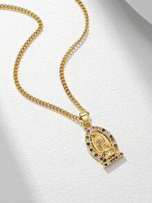 1件几何吊坠项链，法式时尚休闲优雅风，适合日常、通勤、派对、外出等场合（OPP袋包装） - Golden - 查看 1