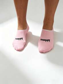 1双女士粉色休闲短袜，适合搭配运动鞋、运动休闲服、瑜伽服和日常穿着。 - 粉色 - 查看 4