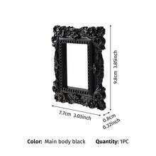 1件裝歐式3D花卉圖案黑色拍照道具相框身體裝飾，洛可可迷你雕花鏤空框，巴洛克樹脂鏤空小相框，裝飾相框，DIY裝飾擺件，適用於攝影道具、迷你屋裝飾道具、節日氛圍裝飾道具 - 黑色 - 查看 17