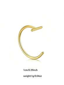 1/3/5pcs Lip Ring, Nose Ring, Fake Nose Septum Clip-On Piercing, Body Clip-On Piercing - T-shaped Nose Ring - View 8