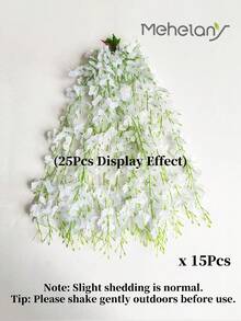 MEHELANY 45件白色紫藤花 人造紫藤 塑膠人造紫藤藤蔓 繡球花藤蔓 裝飾人造花 人造假花花環 臥室婚禮居家派對牆面裝飾 天花板 派對居家桌面中心裝飾 - 白色 - 查看 7