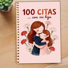1 pieza Cuaderno de diario madre-hija de 100 fechas en tamaño A5, páginas interiores en español, portada con madre e hija abrazadas, caja de recuerdos divertida - A5 - Ver 4