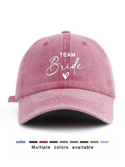 1pc Unisex "TEAM Bsilc" Printed Adjustable Baseball Cap, Washable, Suitable For Daily Wear, Outdoor Travel And Gifting