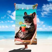 1pc Bulldog Beach Towel, Super Absorbent Large Beach Blanket, Suitable For Beach, Pool, Travel, Camping, Yoga, Available In Multiple Sizes - Beach Bully - View 2