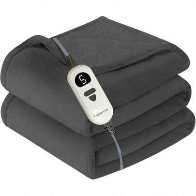 PAGOBETTER Electric Throw Blanket 160x130cm, Washable Heated Throw & Heated Shawl, Fast Heating Blanket With 5 Heat Settings, 1-4H Timer, Luxury Double Flannel, Auto Shut-Off, Cozy Warmth For Full Body Comfort, Sweet Mother's Day Gifts For Mum And Wife Gray Regular Fit