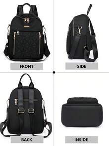 Luxury Quality *Multi-Functional Design! Women's Rhombus Waterproof Oxford Backpack, Suitable For Commuting/Travel/Daily Use! Detachable APS Adapts To Different Scenarios; Separate Compartments For Phone, Umbrella, Laptop And Cosmetics. Whether For Commuting, Campus Life, Weekend Trips Or Short Travels, It Can Be Your Reliable And Practical Companion, Covering All Your Travel Needs Throughout The Year. - Multicolor - View 4