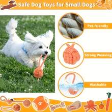 Bộ 3 đồ chơi dây thừng cho chó - Đồ chơi kéo co cho chó, đồ chơi dây thừng chắc chắn để kéo và nhai - Hoàn hảo cho trò chơi tương tác và sức khỏe răng miệng, dây thừng hình củ cà rốt chống cắn, món quà tuyệt vời nhất dành cho chú chó của bạn. - Bộ 3 món - Xem 4
