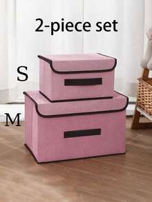Scatola di stoccaggio pieghevole in tessuto ad alta capacità con coperchio antipolvere, organizer di stoccaggio con specifiche di dimensioni multiple, con maniglia integrata, disponibile in vari eleganti colori Morandi solidi, realizzato in morbido tessuto di lino premium con struttura stabile - Multicolore - Visualizzare 38