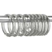 12 Pack Light Taupe Shower Hooks – O Shaped Transparent Plastic Curtain Rings For Bathroom Shower Rod - Transparent - View 3