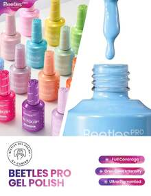 Beetles 18 Colors 15ml PRO Gel Polish Set – Poetry Of Garden, Pastel Summer Full Size Salon Nails Kit With Base Coat, Glossy & Matte Top Coats, 6 Painting Gel UV Nail Lamp Cure Needed - 15Ml 18 Colors Poetry of Garden - 查看 4