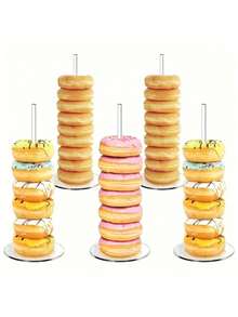 5/1pc Transparent Acrylic Donut Stand, Acrylic Donut Display Rack For Dessert Table, Transparent Donut Holder, Birthday Party Dessert Cake Stand, Suitable For Wedding, Birthday Party, Bridal Shower, Theme Party Donut Rack - Multiple Styles - View 2