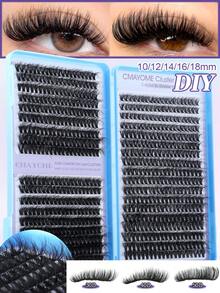 Bộ nối mi giả dạng chùm 720/666 sợi, dung lượng cao, mi giả bền lâu có keo dán, nhíp, cọ mascara, thân thiện với người mới bắt đầu, bộ mi giả mềm mại, bông xốp, mi giả tái sử dụng, trông tự nhiên, dung lượng lớn, tự làm tại nhà, bộ nối mi dạng chùm, phù hợp cho trang điểm mắt hàng ngày, chụp ảnh, đám cưới. - Nhiều màu - Xem 16