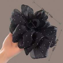 1个闪亮蓬松发爪夹，适合女性日常佩戴、服装搭配和摄影。 - 黑色 - 查看 2