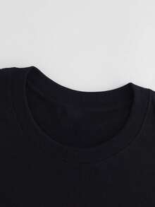 2026 New Summer Plus Size Women Black Bookworm Slogan Print T-Shirt Casual - Black - View 3
