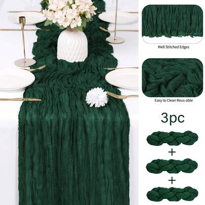 Bộ 3 khăn trải bàn macrame màu xanh ô liu và xanh lá cây nhạt, khăn trải bàn vải thưa kiểu Bohemian, khăn trải bàn bằng vải thưa thích hợp cho đám cưới, tiệc tùng, tiệc mừng em bé, sinh nhật, trang trí nhà cửa, sân vườn, nhà nông thôn.