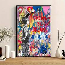 Poster, Anak Abstrak, Poster dan Cetakan, Seni, Grafiti, Kanvas, Lukisan, Gambar Dinding Jalanan Populer, Dekorasi Rumah, Karya Seni - Beraneka warna - View 4