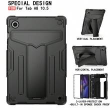 Funda para tableta adecuada para Tab A7 Lite/S7/S6 Lite/S7 Plus/S9/S9 Plus/A8/A9/A9 Plus/S10 Series, 10.2/Air/Pro/10th Series, con soporte incorporado, a prueba de golpes, resistente a caídas, antideslizante y resistente a arañazos - Negro - Ver 2