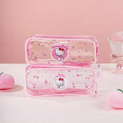 DOBBLE 正品透明果冻笔袋，透明铅笔袋，女生文具收纳袋