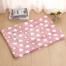 1 pieza Esterilla de franela gruesa para perros y gatos, cama de dormir suave y cálida, manta/colchoneta antideslizante lavable para mascotas para todas las estaciones - Gris Claro - Ver 10