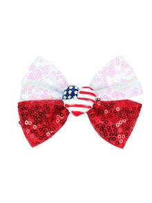 1pc Independence Day Style National Flag & Star Design Hair Clip, Fashionable Personalized Gift Suitable For Daily Outfit, Perfect For Party And Holiday, Versatile Accessory For Women Casual And Vacation,Festival,Birthday - Multicolor - View 6