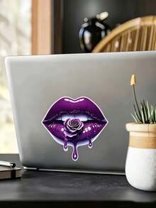 Hình dán xe hơi và hoa môi tím quyến rũ, decal vinyl chống thấm nước với hiệu ứng nhỏ giọt, trang trí thân xe cá nhân hóa cho ô tô, xe tải, xe máy, máy tính xách tay và cửa sổ, hình dán nghệ thuật PVC. - A - Xem 6