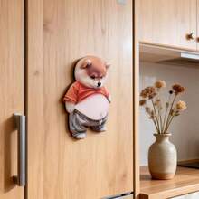 Cute Corgi Anti-Collision Sticker, 3D Stereo Door Wall Fridge Anti-Collision Sticker, Funny Pet Themed Soft Silicone Decorative Sticker, Creative Kawaii Home Decor Accessory, Dog Big Belly Squeeze Stress Relief Anti-Collision Sticker - Suitable For Daily Home Decor Or DIY Creation - Multicolor - View 5