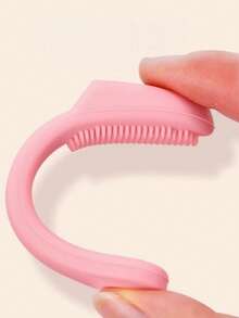 1/3 Piezas Cepillo de limpieza facial de silicona, cepillo de limpieza suave para dedos para la nariz y los poros, herramienta exfoliante para eliminar puntos negros, removedor portátil de residuos de maquillaje para base, lápiz labial y polvo suelto, esenciales para viajes y dormitorios para estudiantes - Rosa - Ver 2