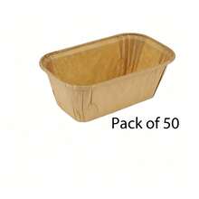 50个装不粘烘焙纸杯，适用于面包、纸杯蛋糕、甜点 - 长方形迷你玛芬模具，表面有纹理，可堆叠，纸质，烘焙均匀，防漏 - 彩色 - 查看 10