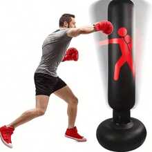 Boxing Bag With Support Frame, Elastic Free-Form Inflatable Boxing Bag - Multicolor - View 6