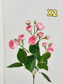 1pc/2pcs 18-Inch 12-Head Camellia Flower Bouquet - Realistic Artificial Flowers For Luxury Home/Hotel Decor, Photography Props, Fade-Resistant Floral Arrangement, Office Desk Centerpiece - Multicolor - View 11