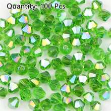 100Pcs Multicolor Austrian Crystal Bicone Beads - 4mm Faceted Glass Spacer Beads For DIY Jewelry Making And Handmade Crafts - One Bag - View 26