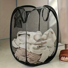 1 pièce Panier à linge pliable et grande capacité, design de stockage sans doublure, poignée ergonomique, tissu en maille respirant. Convient pour la buanderie, la salle de bain, la chambre et le salon, une solution de rangement idéale pour la maison, peut également être offert comme cadeau de pendaison de crémaillère. - Multicolore - Voir 8