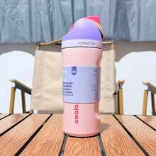 OWALA New 24oz Stainless Steel Water Bottle With Straw, Suitable For Sports, Travel And School Athletic Activities. This Water Bottle Can Keep Water Temperature For Over 24 Hours, Good Sealing, Portable, Flip-Top Design, Perfect For Cold And Hot Drinks, Coffee And Frozen Beverages - 彩色 - 查看 8