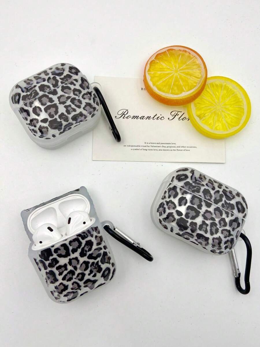 时尚黑色豹纹TPU保护壳，适用于 1/2/3/4和Pro 1/2/3，无线耳机保护套 - 彩色 - 查看 1