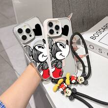This Disney Mickey Mouse Pattern Lanyard Phone Case Features A Strong Magnetic Closure And Full Coverage Of Acrylic And TPU Material. It's Shockproof, Lightweight, And Suitable For IPhone17/16/11/13/15/15 Plus/15 Pro/15 Pro Max/12/14 Pro Max/11 Pro Max/12 Pro/12 Pro Max/13. It's A Popular Birthday Gift, Business Gift, Durable, Stain-Resistant, And Fingerprint-Resistant New Phone Case For Men And Women. It Also Includes A Mickey Mouse Phone Case And Mickey Mouse Doll Bracelet. Compatible With SamsungGalaxy S20, S21, S22, S23, And S24 Series. It's The Perfect Gift For Friends And Family. This Stylish Phone Case Is Fun, Lightweight, And Durable. IPhone17 Pro Max Phone Case, Minnie Phone Case. - Hồng - Xem 4