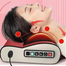 AXH. Multi-Function Neck & Shoulder Massager, Home Neck & Back Kneading Tool, Equipped With Adjustable Heating & Massage Functions (6 Massage Buttons), Massage Vibrator - EU C Type Plug(220-240V) - View 1