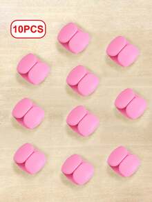 10pcs Cable Organizer Clips For Data Earphone Charging Cable Cord Management, Cord Winder Holder Multi-Purpose - Baby Pink - View 5