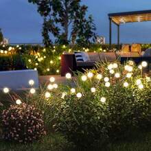 1 buah Lampu Tiang Tanah Kunang-kunang Tenaga Surya 6LED/8LED/10LED, Tahan Air untuk Taman, Teras, Berkemah, Liburan, Pernikahan, Dekorasi Pesta - Hitam - View 4