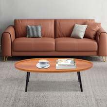 Oval, Freestanding Side Table, Load Capacity 5 Kg, Modern Coffee Table In Wood Color For Living Room, Bedroom, Office And Study, Minimalist Side Table, 120 X 60 X 38 Cm, Wood Color - Wood Color - View 5